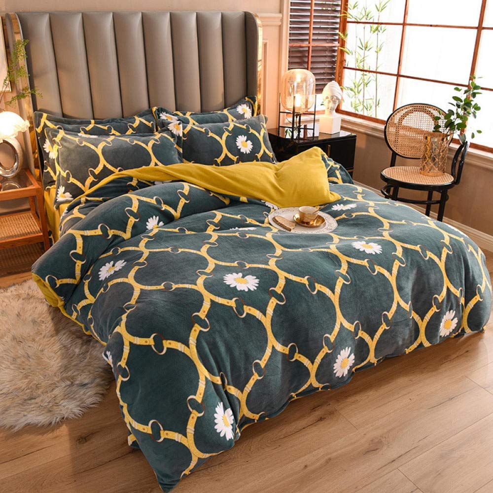 Amazon｜寝具 4 点セット ミルクベルベット 新しい 4 点冬韓国プリント